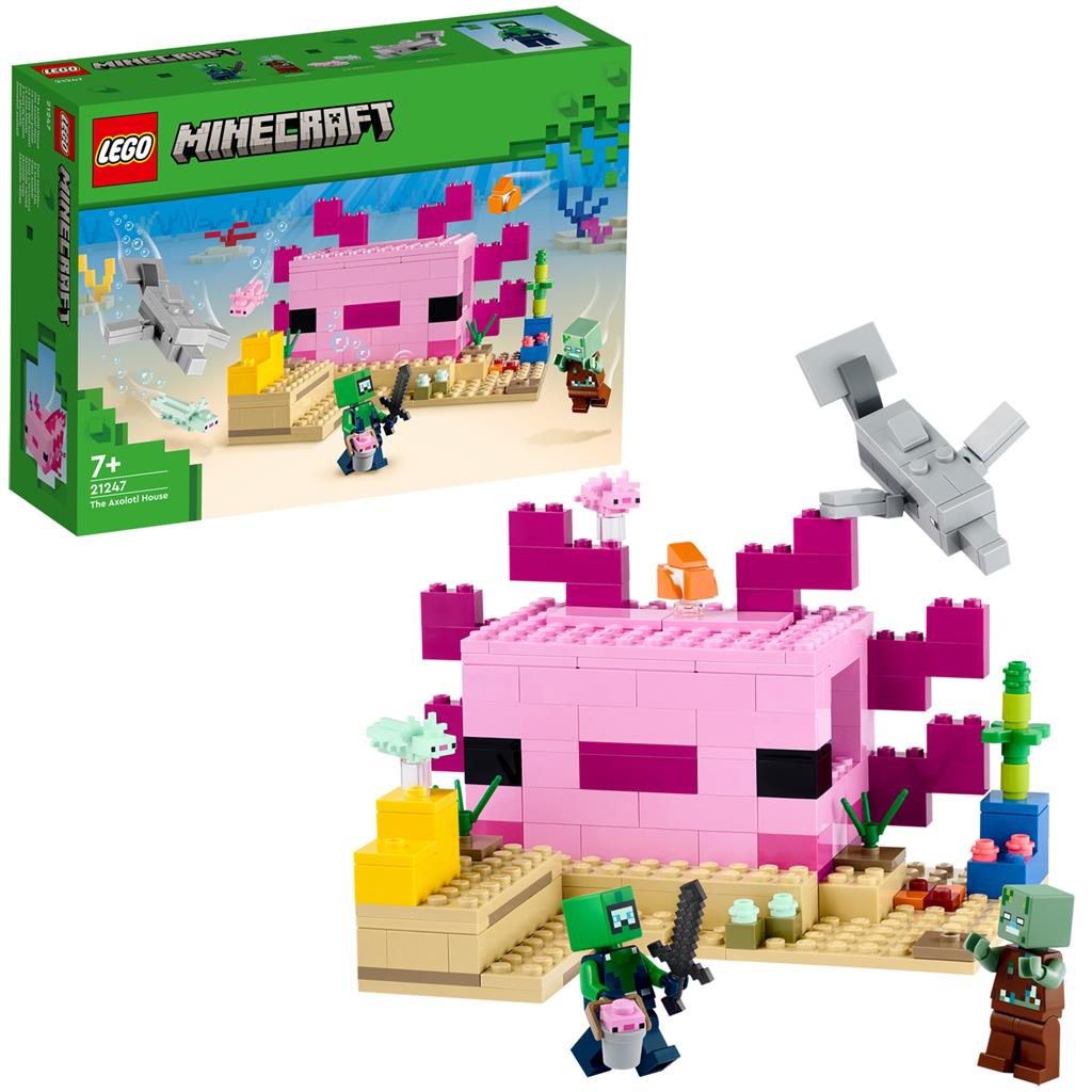 LEGO 21247 Minecraft Het axolotlhuis - Bricks4fun