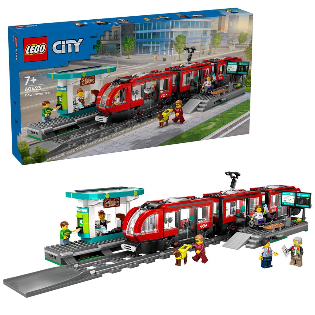 Lego® 60423 City Trains Stadtstraßenbahn und Bahnhof