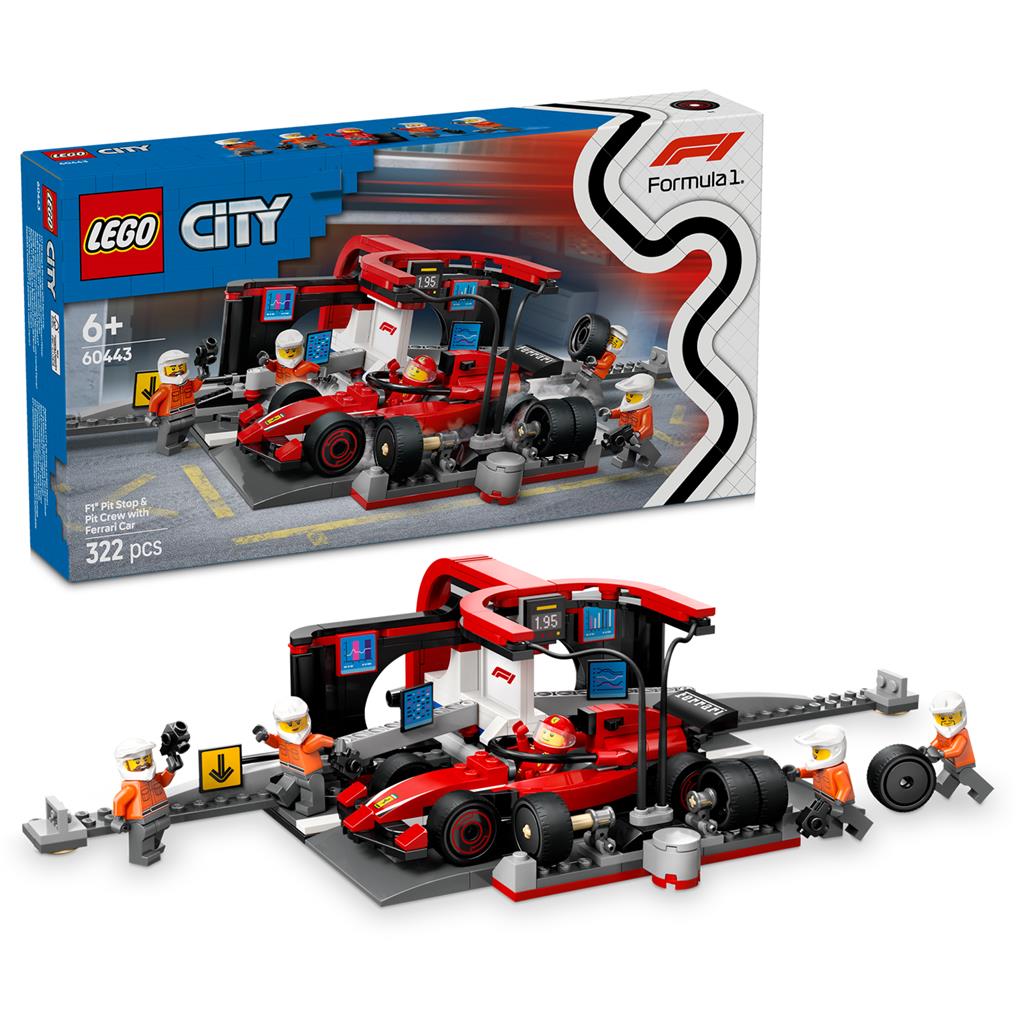 Lego® 60443 City F1 Pit Stop Pit Crew Ferrari-Auto