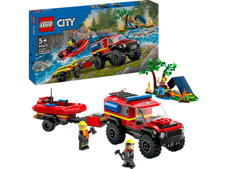 LEGO 60412 4x4 fire truck with rescue boat